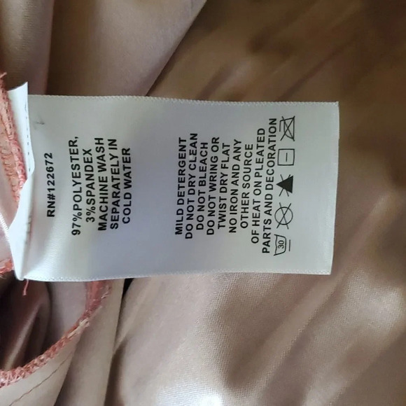 PLEATED Shirt Dress in shimmering orange / Tangerine/ salmon Size Small - Picture 10 of 10